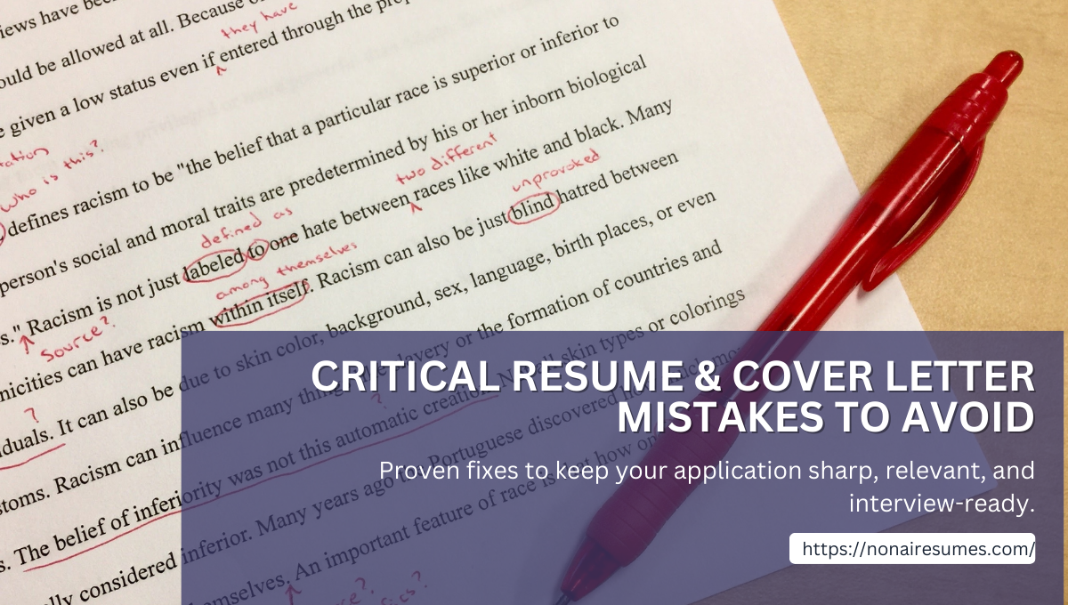 Critical Resume & Cover Letter Mistakes to Avoid