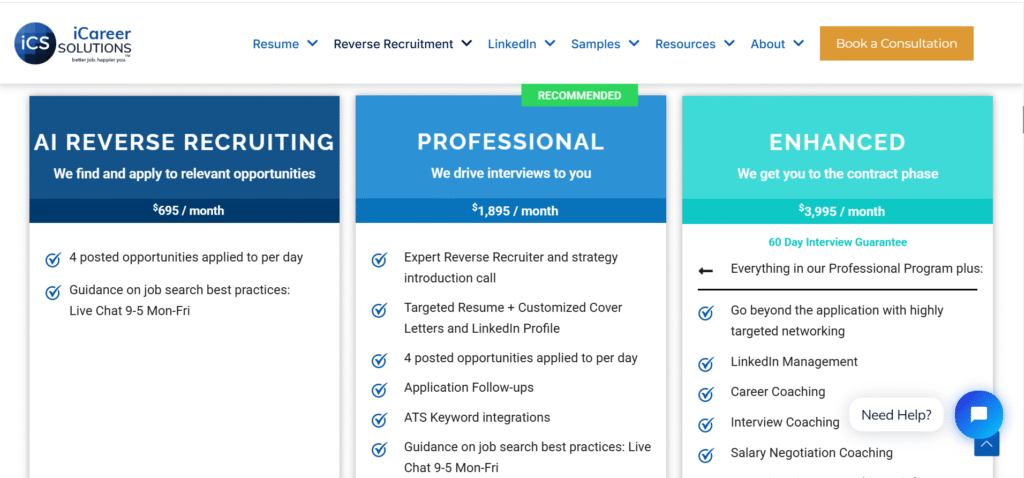 iCareer Pricing