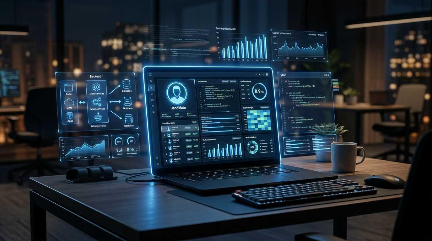 Software engineer resume ATS system analysis and hiring evaluation dashboard concept