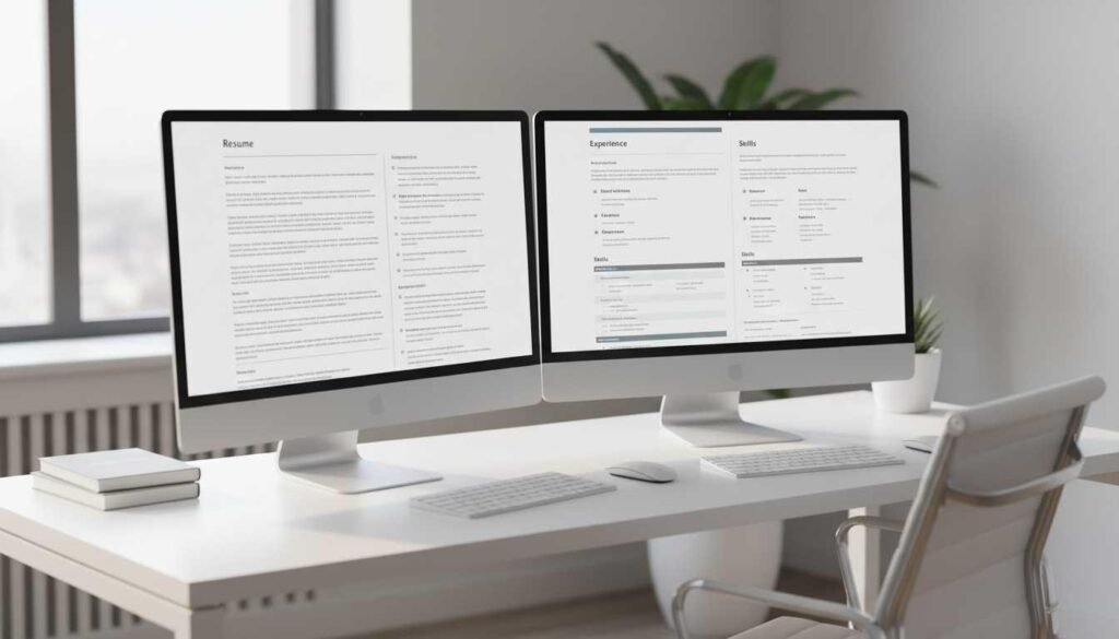 Comparison of AI-generated resume versus human-written ATS-optimized resume
