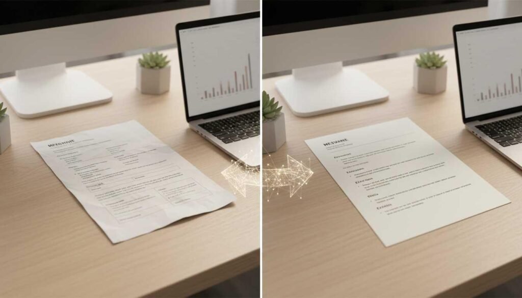 Resume transformation solving ATS filtering issues and improving interview success