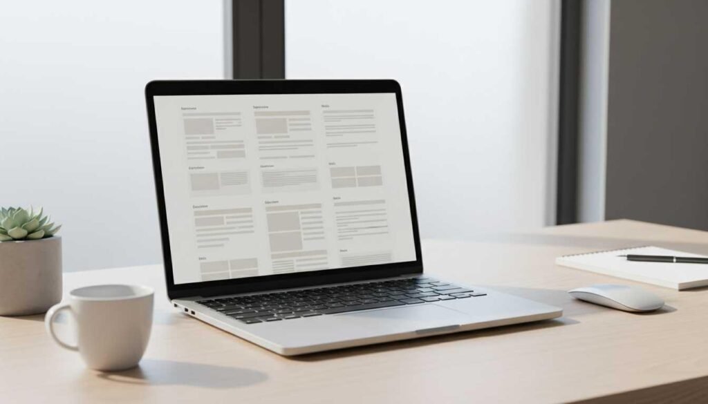Basic free resume builder showing template-based generic resume creation