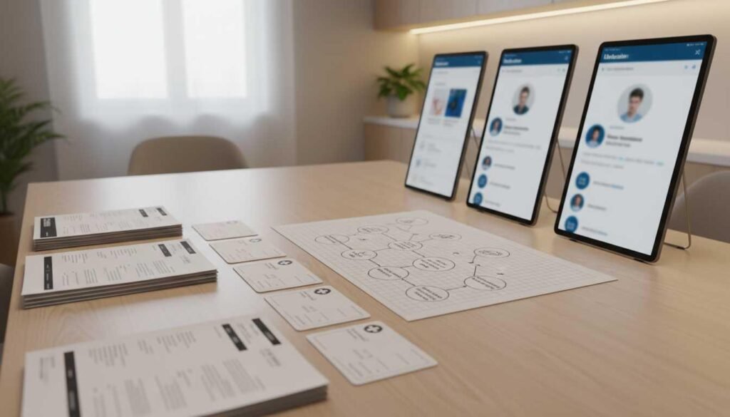Professional healthcare resume strategy setup with structured career positioning tools