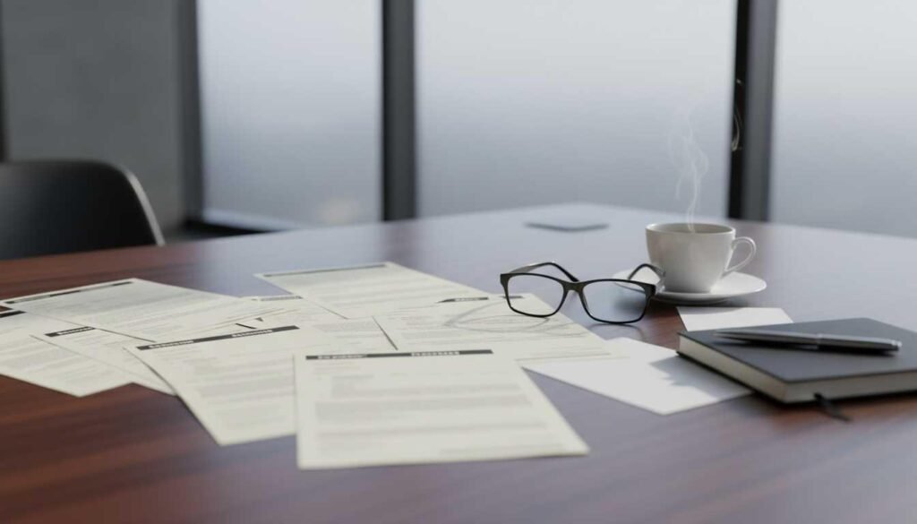 Professional resume review setup representing recruiter evaluation stage