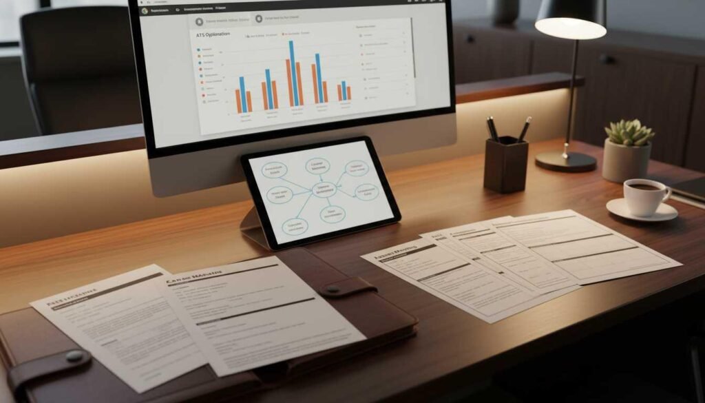 Professional resume writing service showing ATS optimization and strategic career positioning