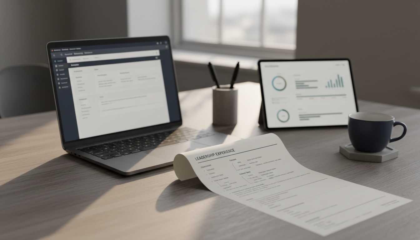 Professional resume update for a promoted manager with leadership-focused ATS optimization workspace
