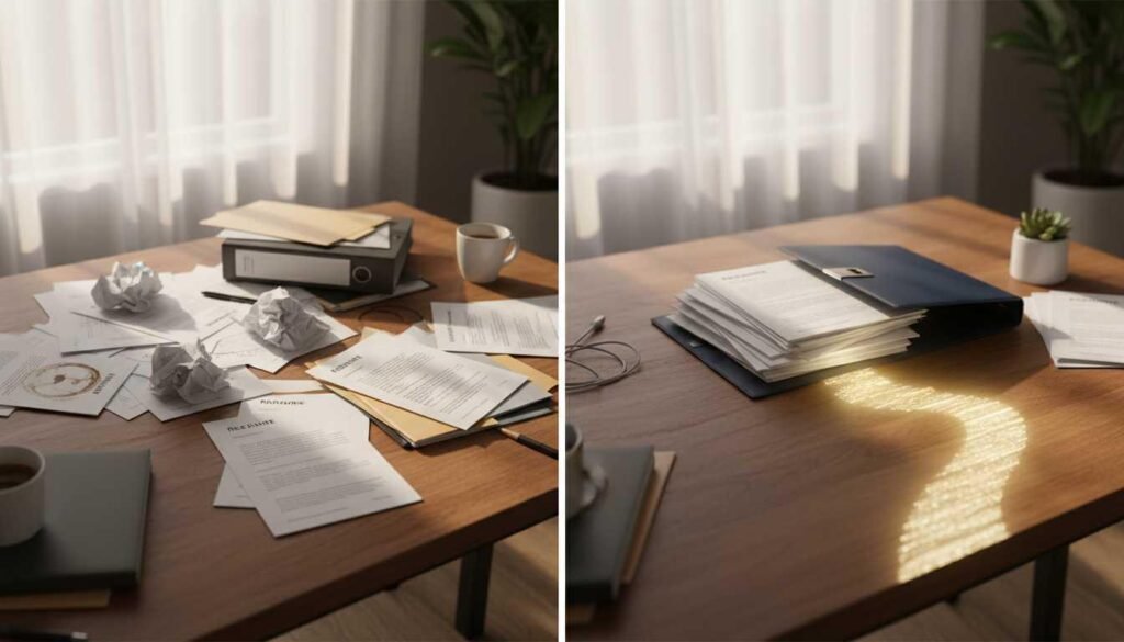 Before and after resume transformation showing improved job interview results