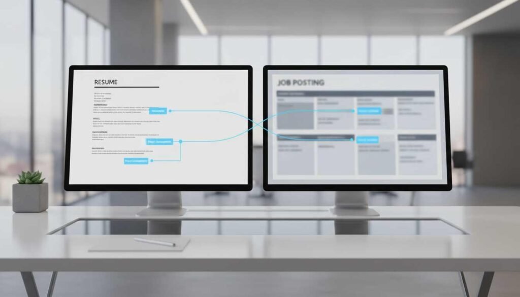 Matching resume keywords with job description requirements for ATS optimization