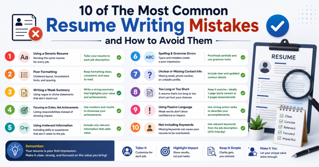 List 10 of The Most Common Resume Writing 